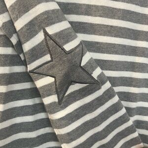 Kate Spade New NWOT Gray and White Striped Sweater S-XL